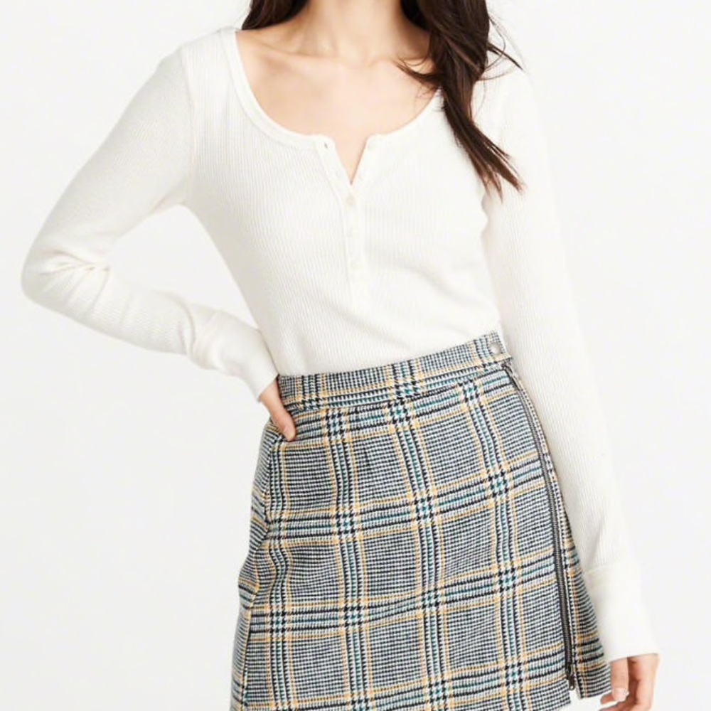 A&F Waffle Henley Top